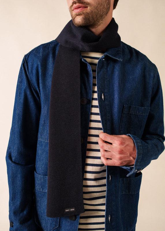 Saint James Plain Scarf NAVY