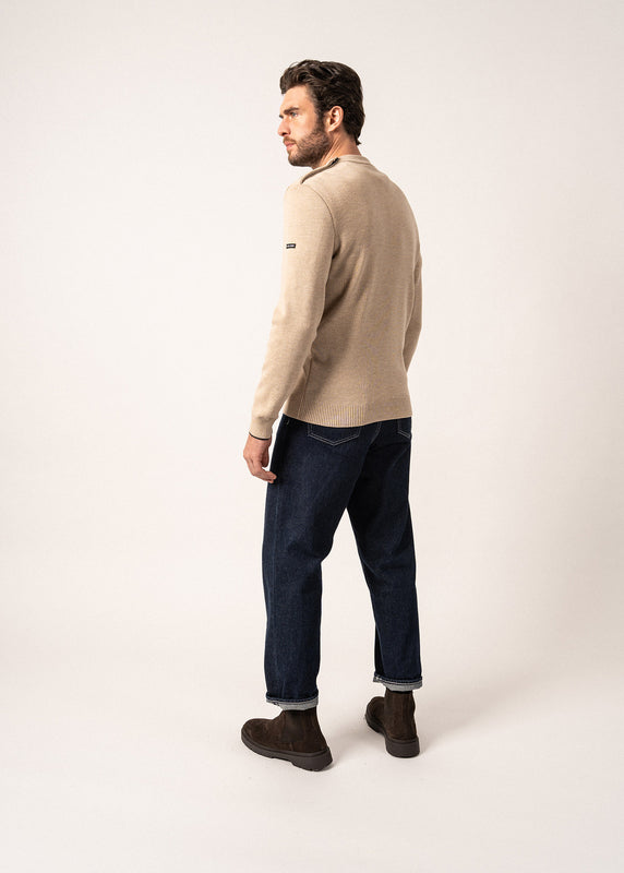 Saint James Rives Sailor Jumper In Wool BEIGE/NAVY