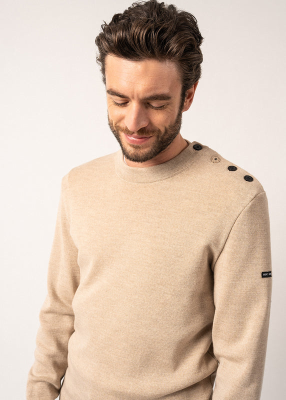 Saint James Rives Sailor Jumper In Wool BEIGE/NAVY