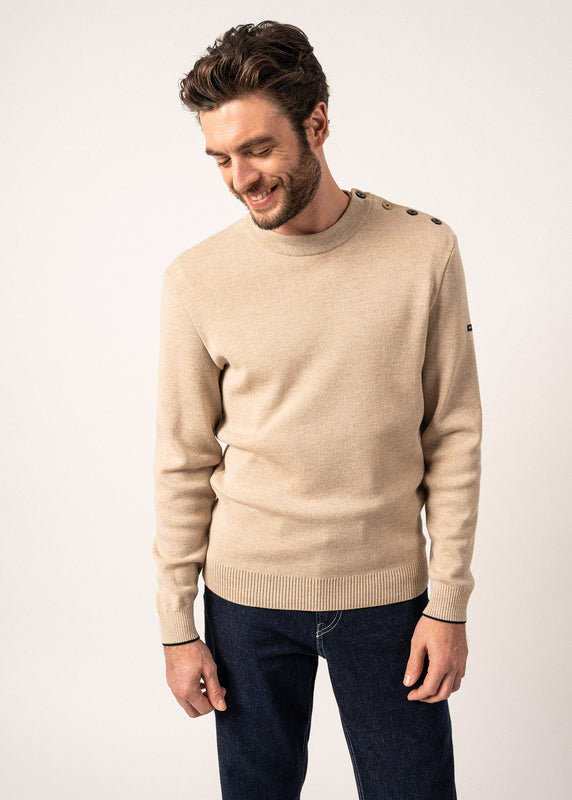 saint james Rives sailor jumper in wool BEIGE/NAVY