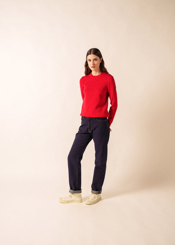 Saint James Rochefort Plain Sailor Jumper ROUGE