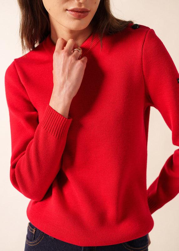 Saint James Rochefort Plain Sailor Jumper ROUGE