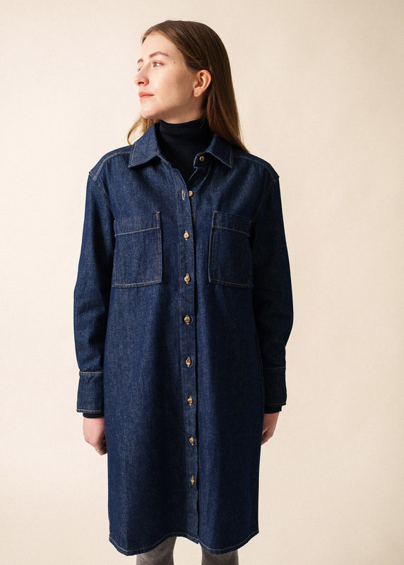saint james Roxane denim shirt dress JEAN