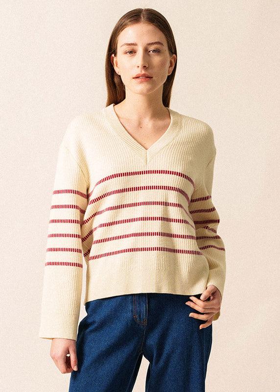 saint james Rumilly striped jumper ECRU/PERSAN