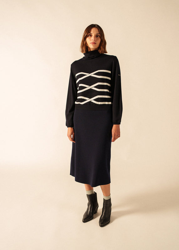 Saint James Sailor Wool Jumper NAVY/ECUME