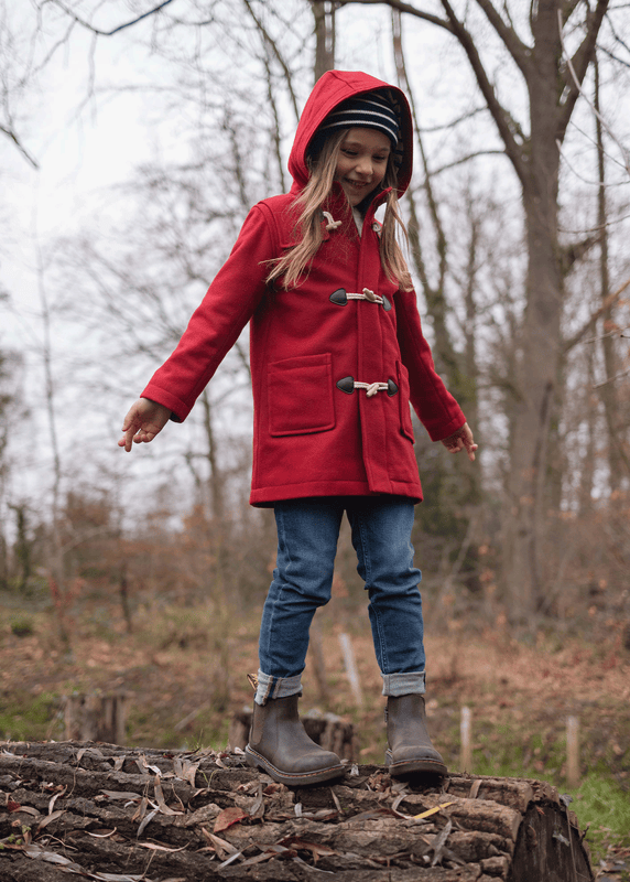 saint james St Malo duffle-coat for children ROUGE