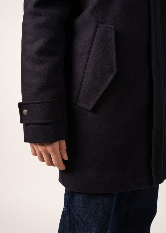 Saint James St Sydney Long Wool Coat NAVY