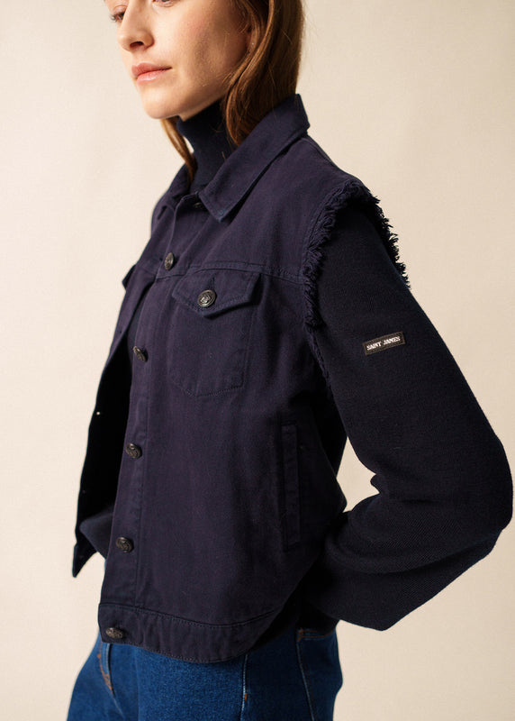 saint james Ste Inès sleeveless jacket NAVY