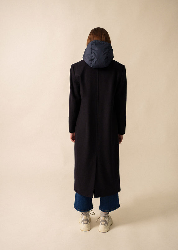Saint James Ste Klervy Long Coat NAVY