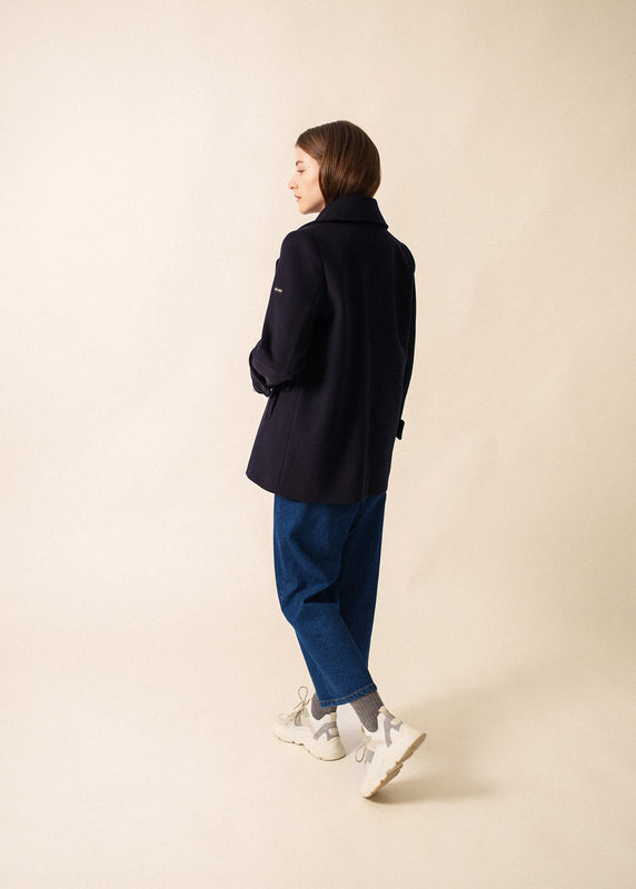 Saint James Ste Romy Pea Coat NAVY