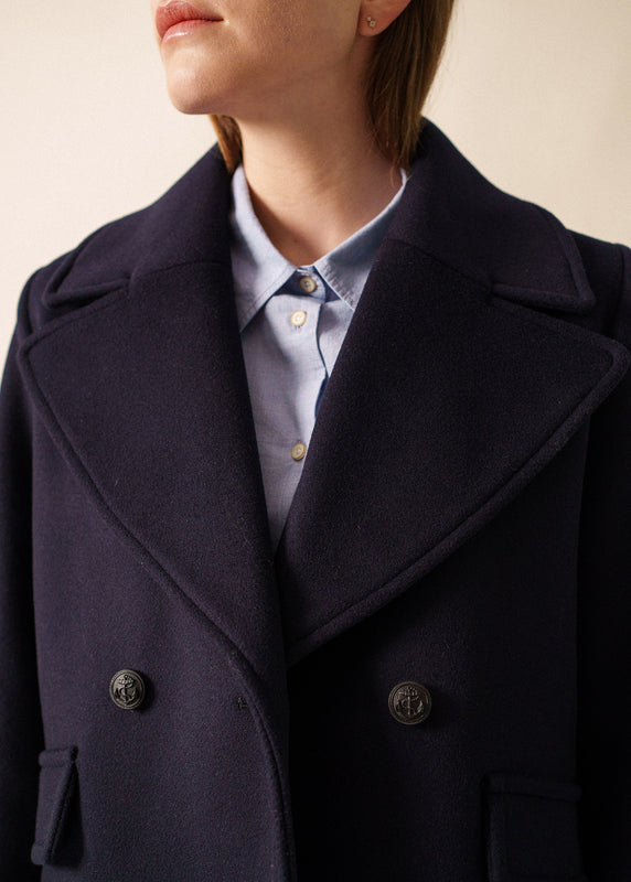 Saint James Ste Romy Pea Coat NAVY