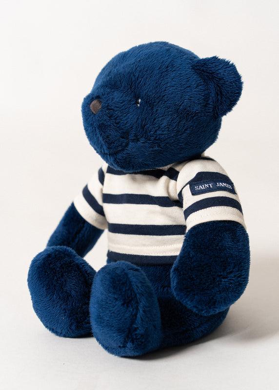 saint james Striped bear soft toy BLEU