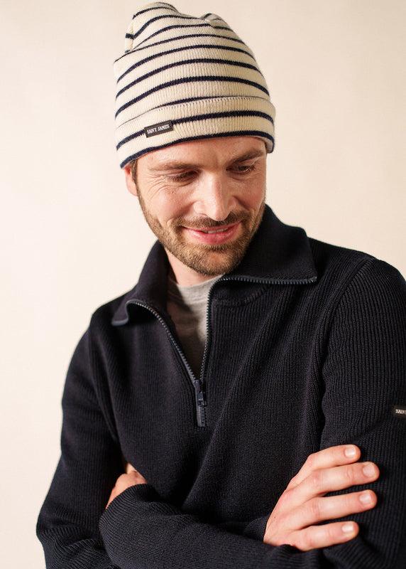 Saint James Striped Sailor Hat ECRU/MARINE