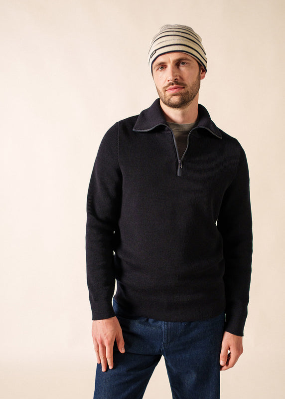 Saint James Striped Sailor Hat ECRU/MARINE