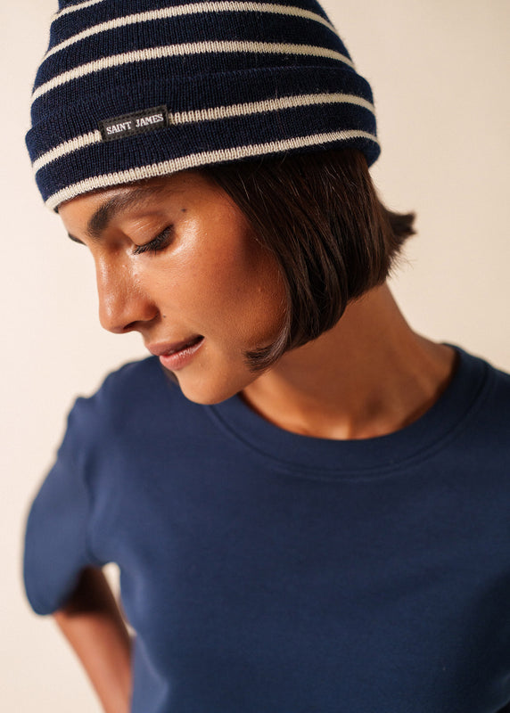 Saint James Striped Sailor Hat MARINE/ECRU