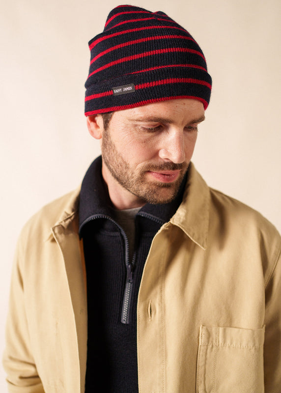 Saint James Striped Sailor Hat NAVY/MEDOC