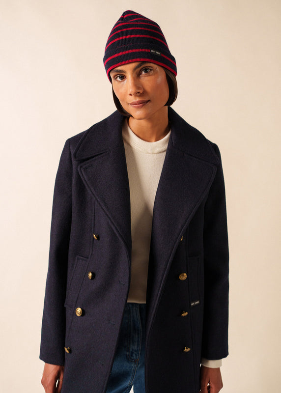 Saint James Striped Sailor Hat NAVY/MEDOC