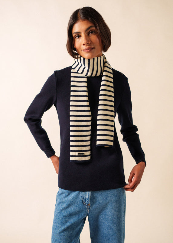 saint james Striped scarf ECRU/MARINE