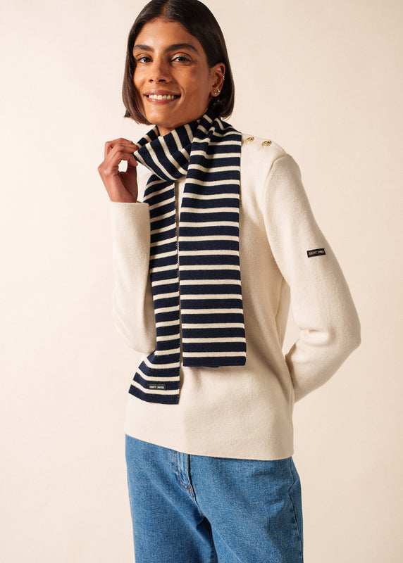 saint james Striped scarf MARINE/ECRU