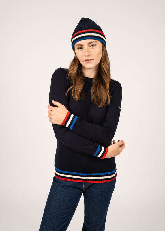 Saint James Tricolor Wool Hat MARINE