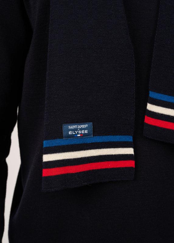 Saint James Tricolour Wool Scarf MARINE