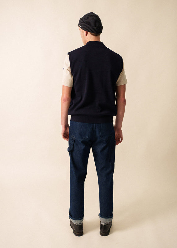 Saint James Verbier Sleeveless Vest NAVY