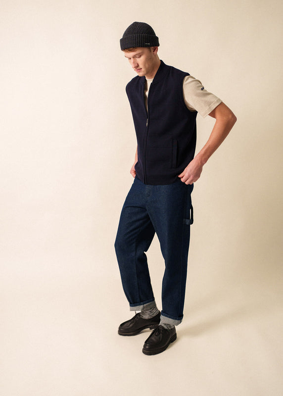 Saint James Verbier Sleeveless Vest NAVY