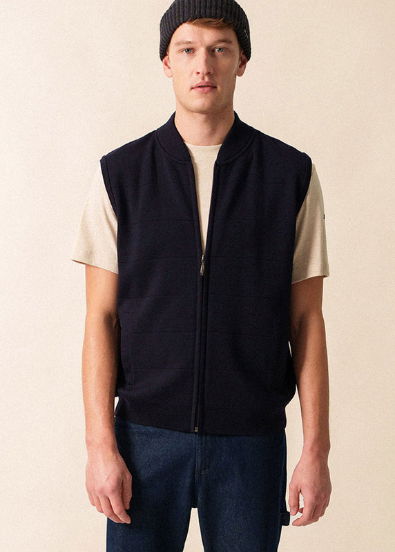 saint james Verbier Sleeveless Vest NAVY