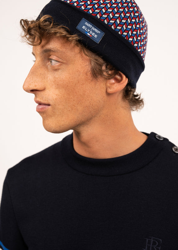 saint james Wool hat in jacquard NAVY/MULTICO