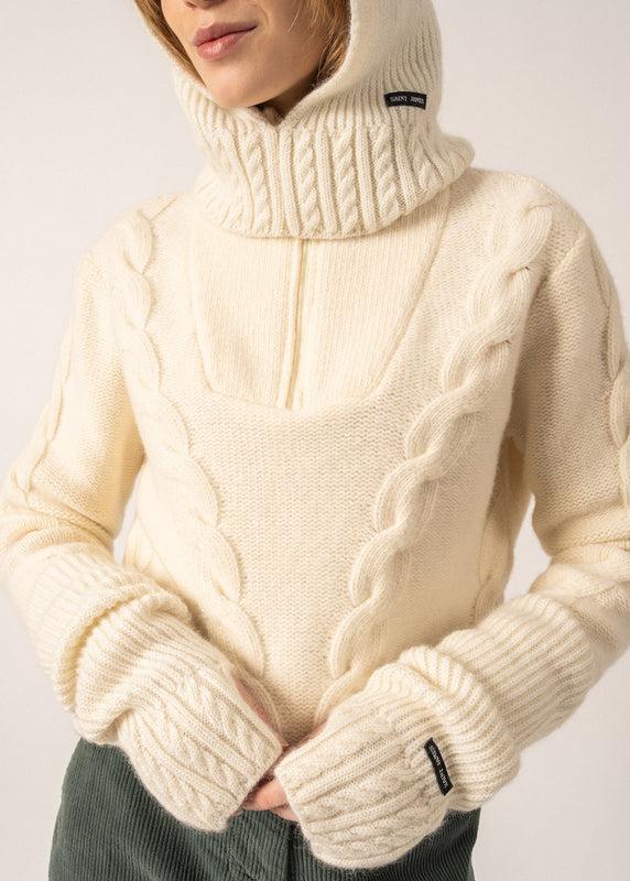 Saint James Wool Mittens BLANC D'HIVER