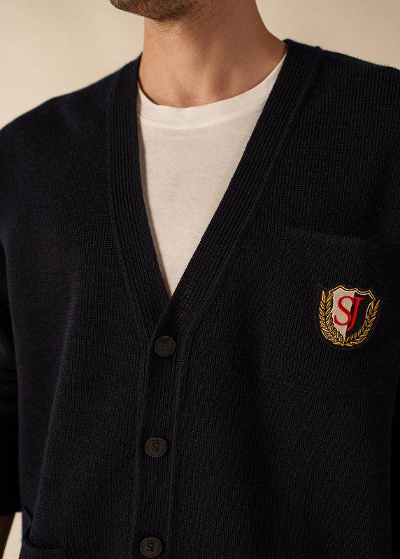 Saint James Yachting Réédit Wool Cardigan NAVY