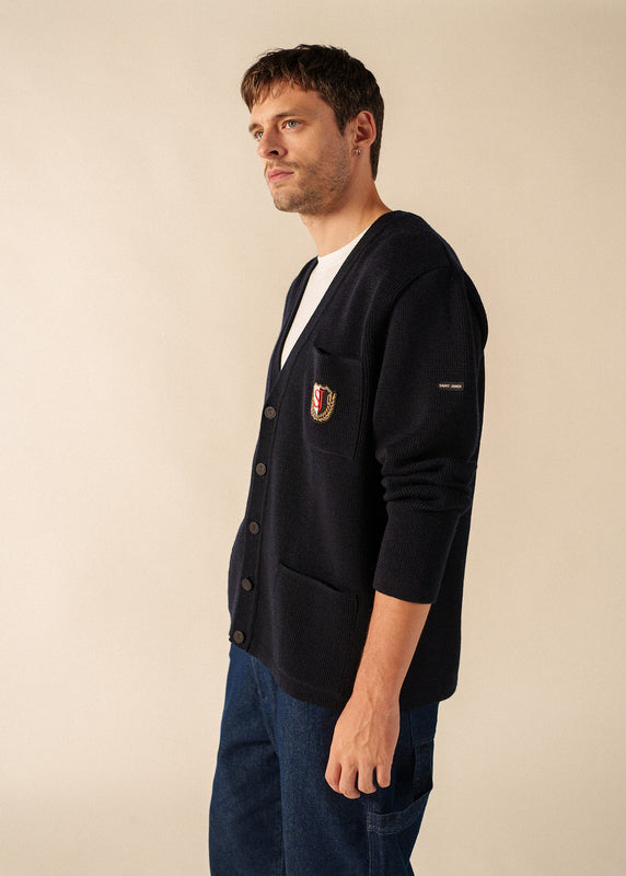 saint james Yachting Réédit Wool Cardigan NAVY