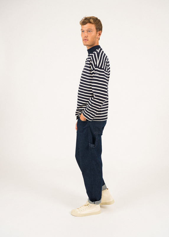 Saint James Seine Oversize Sailor Striped Shirt NAVY/ECRU