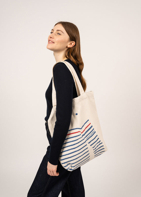 saint james Tote bag in recycled cotton ECRU/GITANE