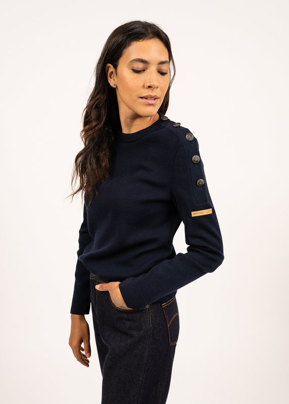 Saint James Transmission Sailor Jumper In Merino Wool MARINE