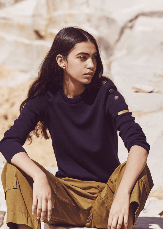 saint james Transmission sailor jumper in Merino wool MARINE