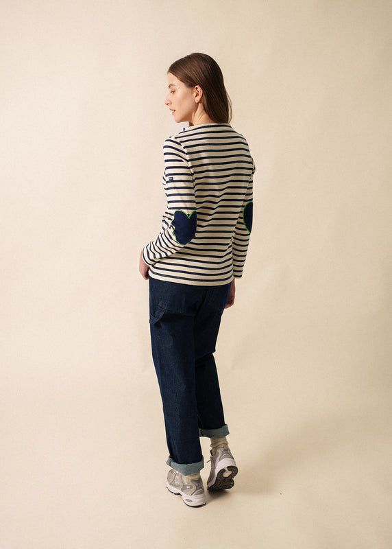 Saint James Vaujany Striped Sailor Shirt ECRU/MARINE/TONIC