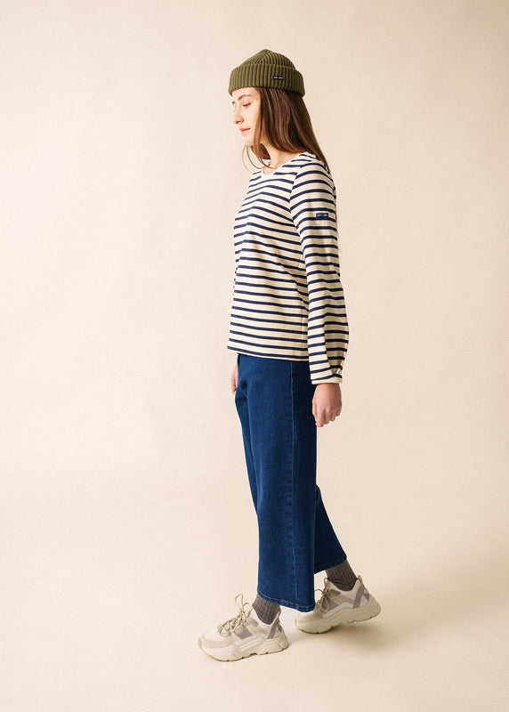 Saint James Yvoire Sailor Striped Shirt – Balloon Sleeves ECRU/MARINE