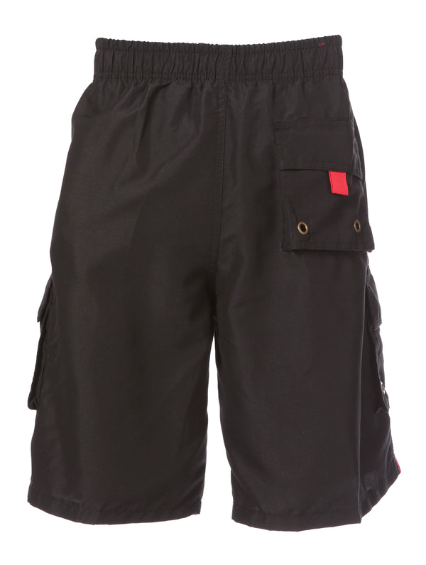 Sakkas Men's Contrast Striped Solid Color Swim Trunks For Surfing And Skating By Sakkas
