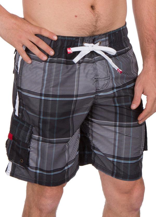 sakkas Sakkas Axel Plaid Stretch Waistband No Wet Swim Trunk/ Boardshorts