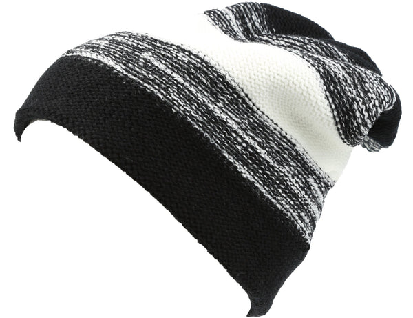 Sakkas Sakkas Balmn Long Tall Classic Striped Heather Faux Fur Lined Unisex Beanie Hat
