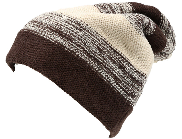 Sakkas Sakkas Balmn Long Tall Classic Striped Heather Faux Fur Lined Unisex Beanie Hat