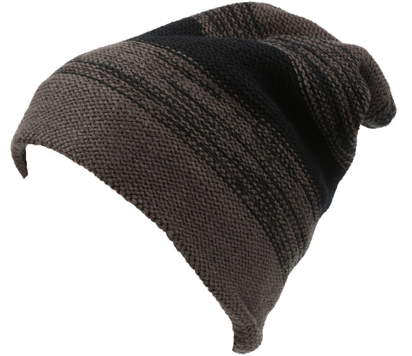 sakkas Sakkas Balmn Long Tall Classic Striped Heather Faux Fur Lined Unisex Beanie Hat