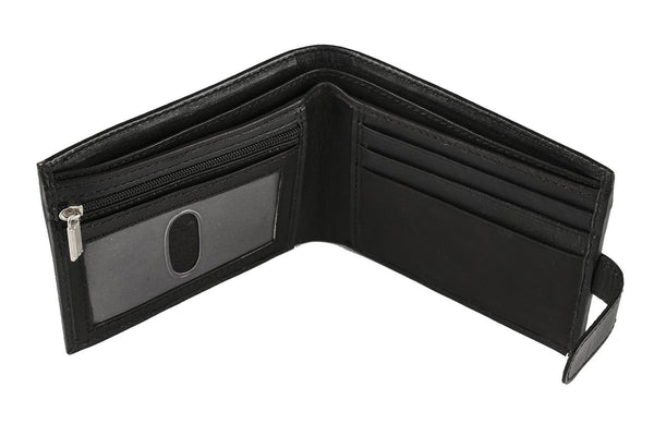 sakkas Sakkas Bifold Press Stud Mens Leather Wallet With Gift Bag