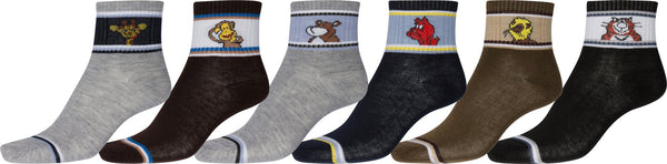 sakkas Sakkas Boy's Playful Pattern Assorted Crew Socks 6-Pack