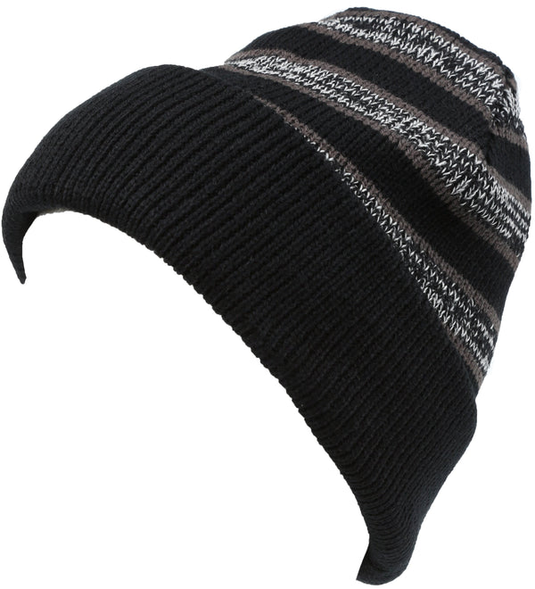 sakkas Sakkas Cabbey Mid Weight Striped Multi Colored Ribbed Knit Unisex Beanie Hat