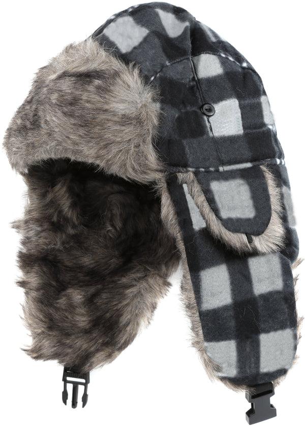 sakkas Sakkas Caele Unisex Ear Flap Faux Fur Lined Chin Buckle Strap Winter Trooper Hat