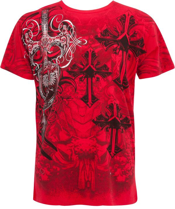 Sakkas Sakkas Cross Sword And Shield Cotton Mens T-Shirt