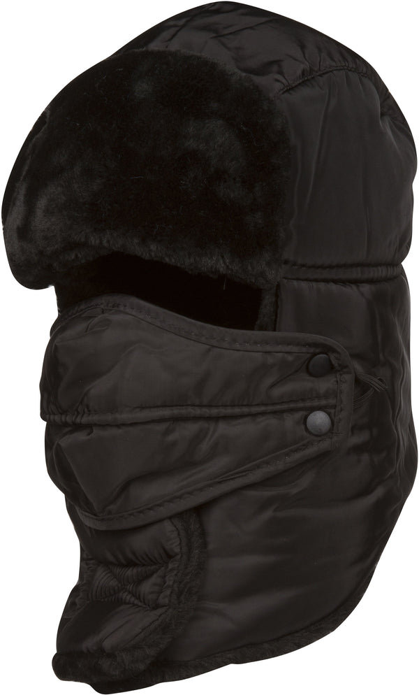 Sakkas Sakkas Dab Unisex Faux Fur Ushanka Trapper Hat Chin Strap Removable Mask Russian Aviator Trooper Winter Hat For Men & Women