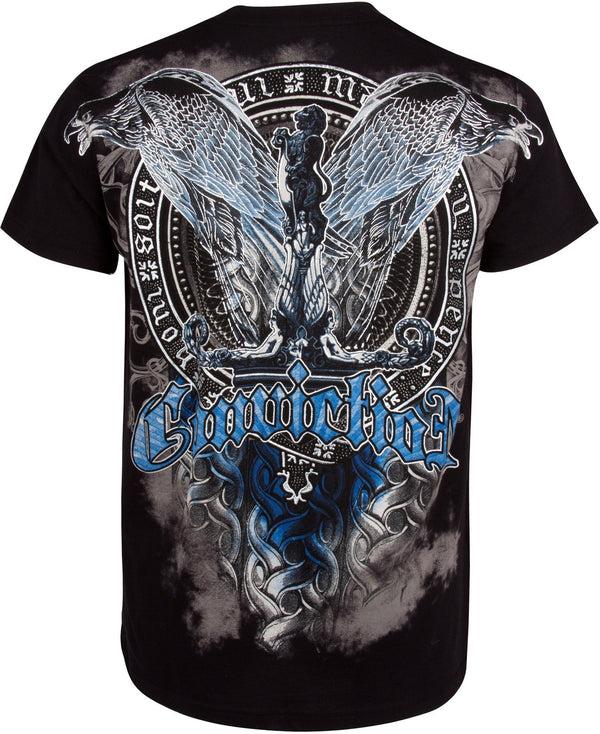 Sakkas Sakkas Flying Eagle Metallic Silver Embossed Cotton Mens Fashion T-Shirt